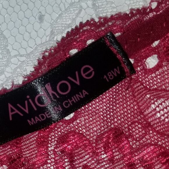 Lingerie Sleepwear burgundy lace and mesh nwt size 18W - Picture 13 of 14